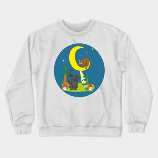 Cat and Dog in the forest Crewneck Sweatshirt